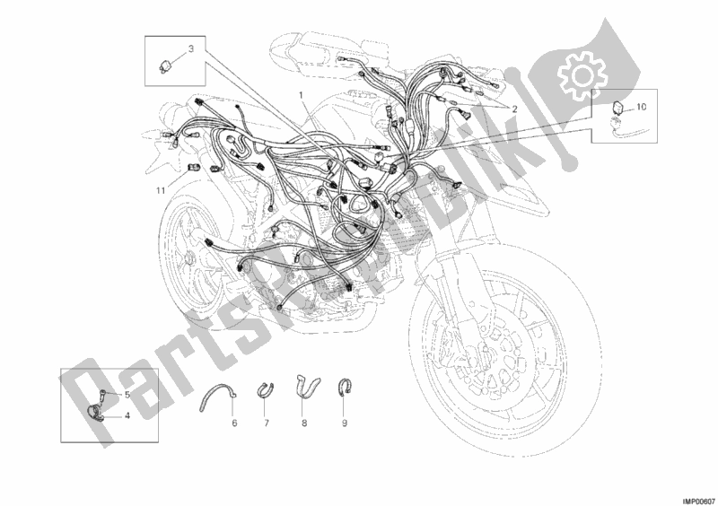 Toutes les pièces pour le Faisceau De Câblage du Ducati Hypermotard 796 USA 2010